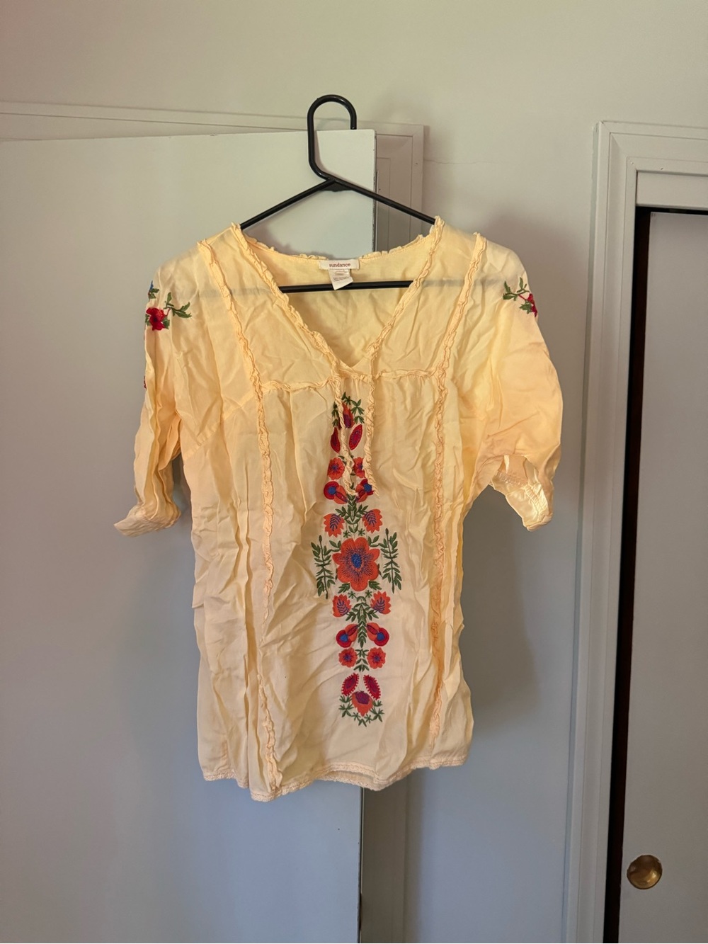 Sundance Embroidered Yellow Top